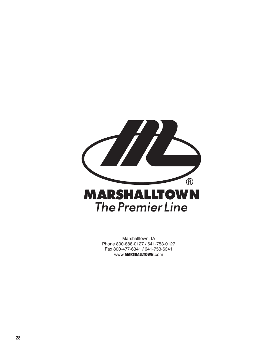 Marshalltown Truss Screed User Manual | Page 28 / 28