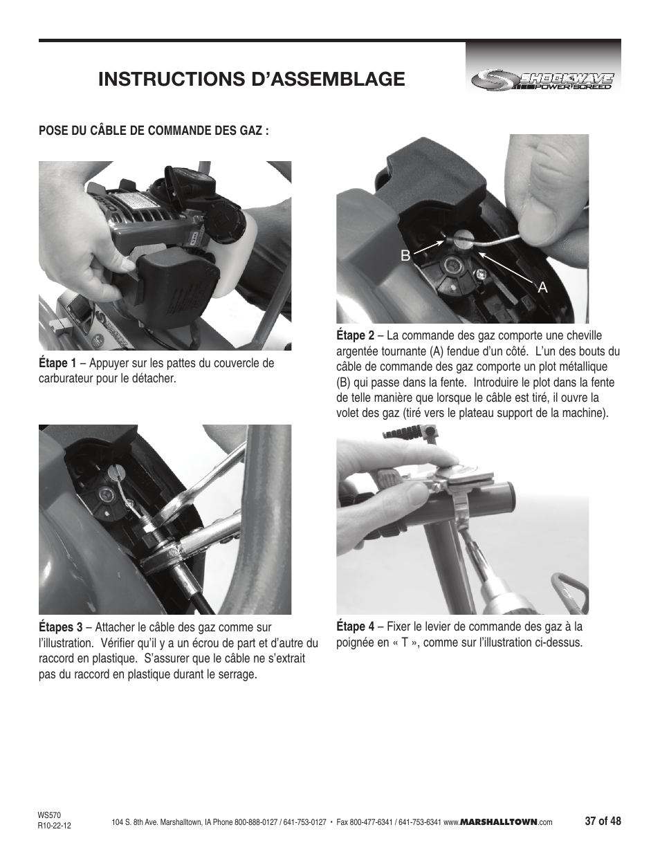 Instructions d’assemblage | Marshalltown SW100H Shockwave Vibratory Screed User Manual | Page 37 / 48