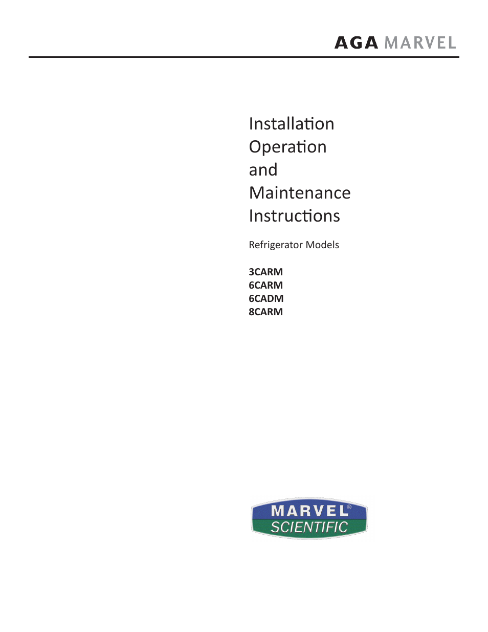 MARVEL Scientific 8CARM User Manual | 20 pages