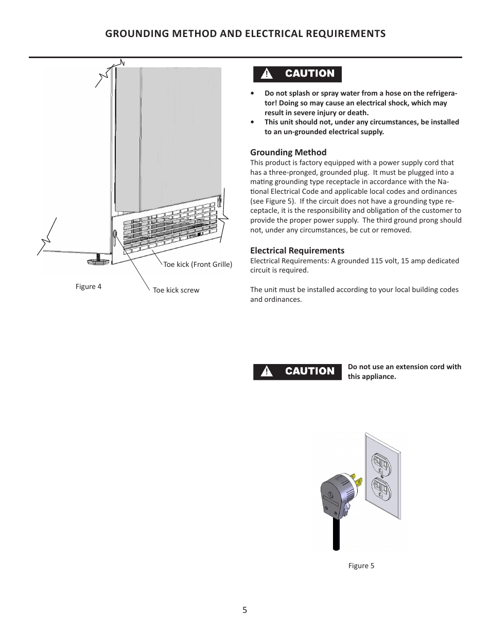 Grounding method and electrical requirements | MARVEL Scientific 6CARFM User Manual | Page 5 / 16