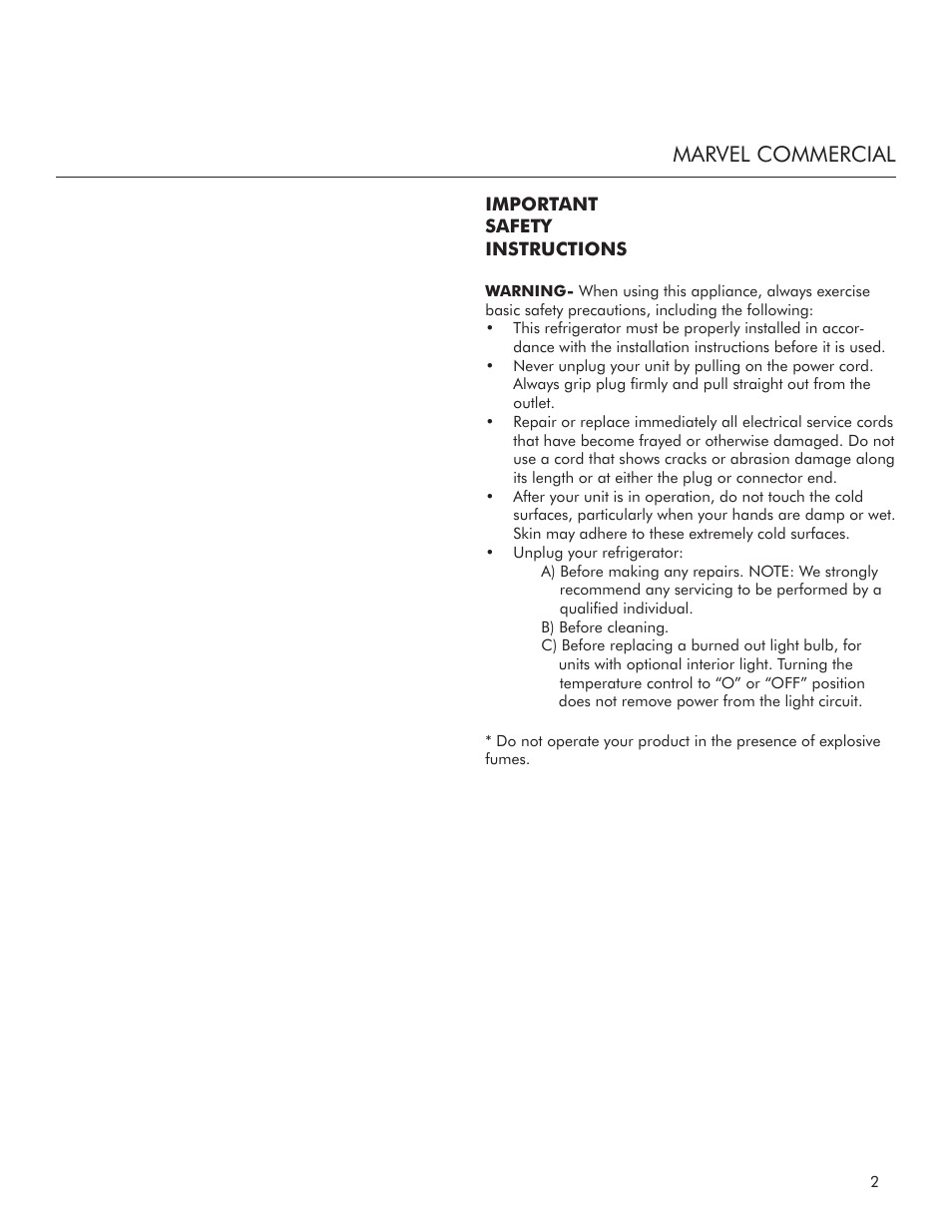 Marvel commercial | MARVEL Scientific 6FAR User Manual | Page 3 / 12