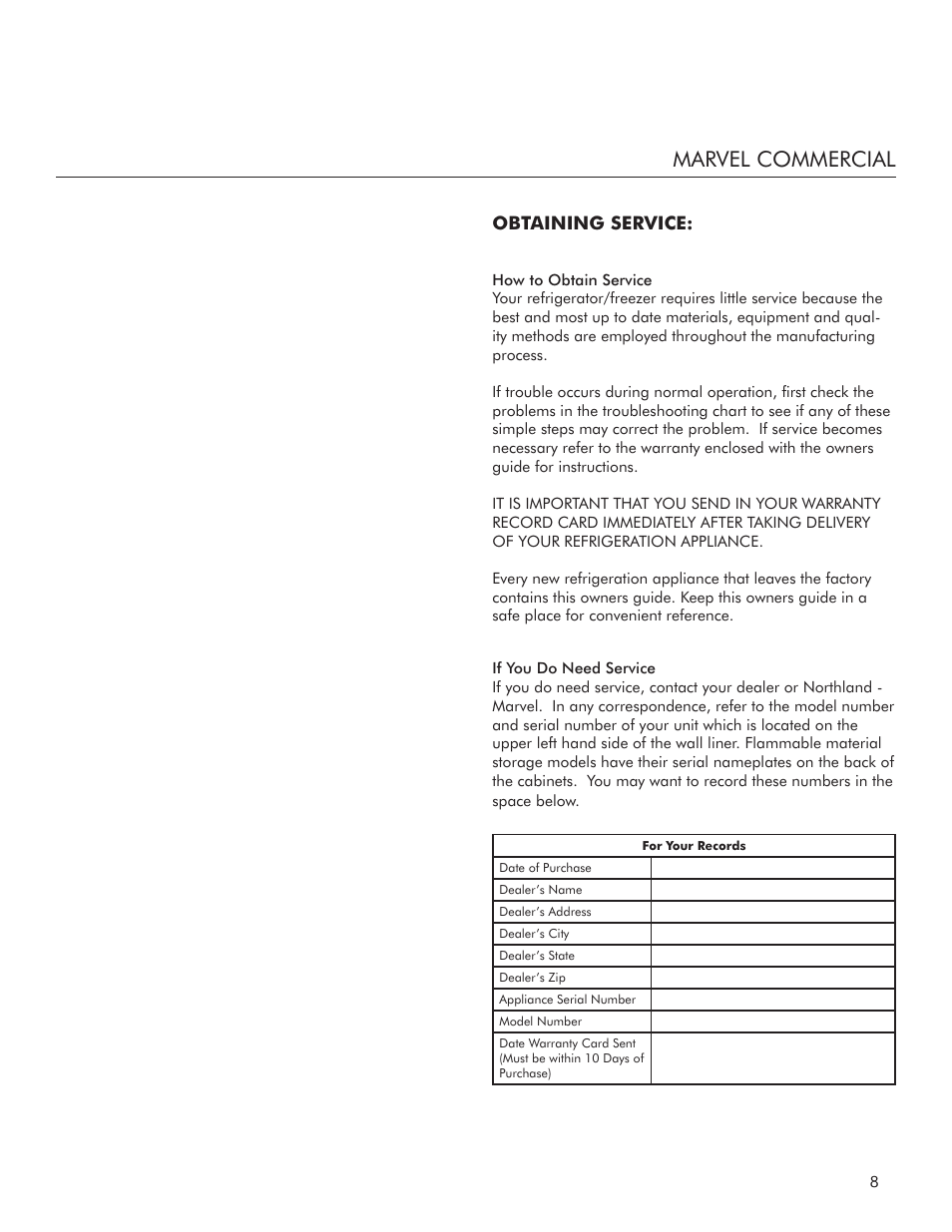 Marvel commercial | MARVEL Scientific 6FAR User Manual | Page 9 / 12