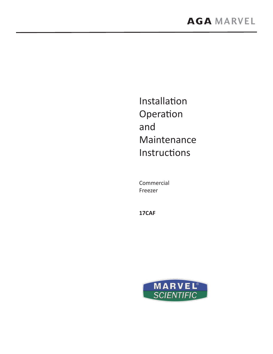 MARVEL Scientific 17CAF User Manual | 36 pages