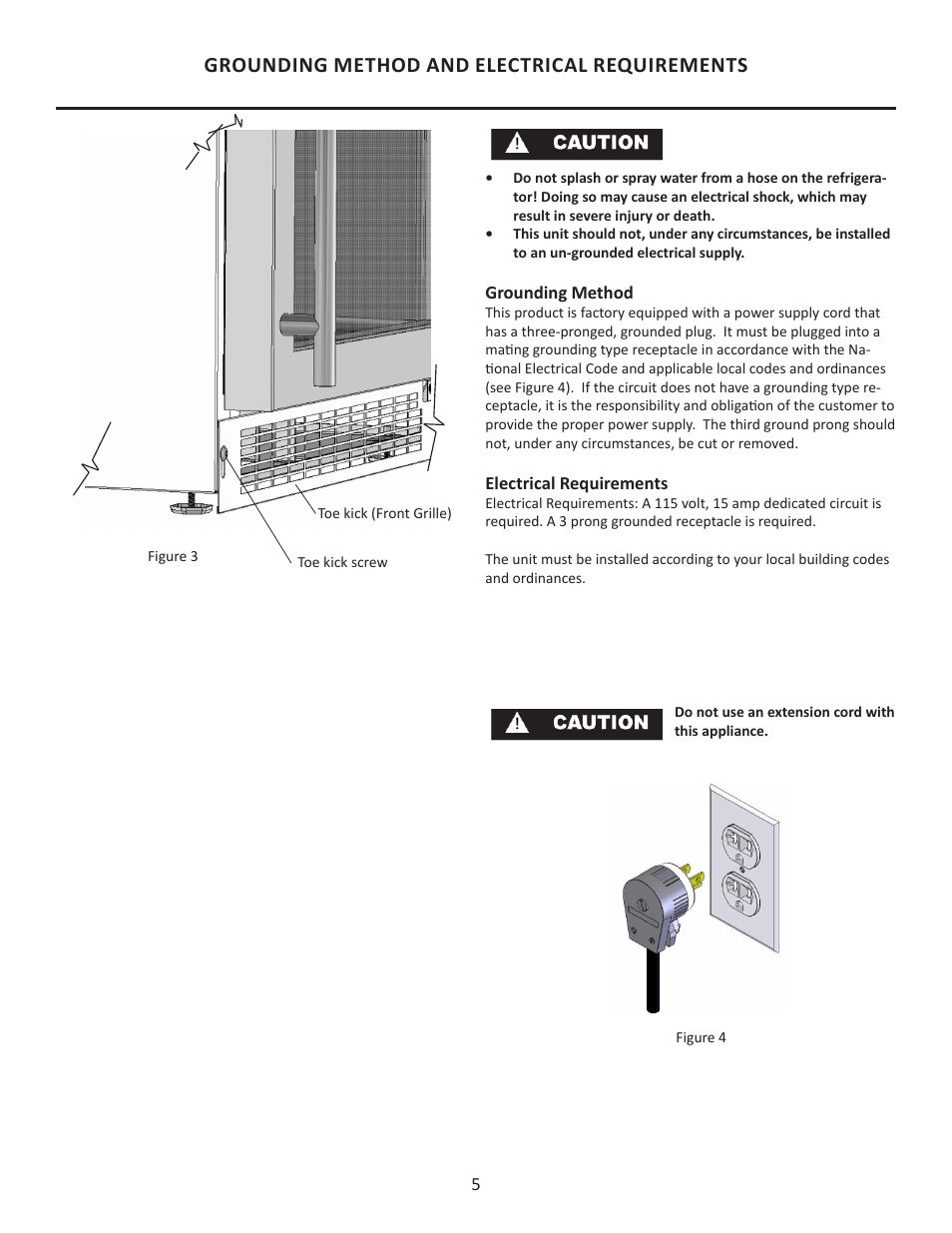 Grounding method and electrical requirements | MARVEL Scientific 8CRF User Manual | Page 5 / 16