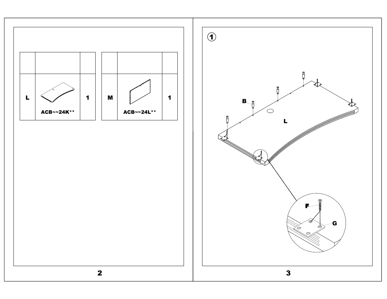 Parts list | Mayline Contour Bridge Aberdeen Series User Manual | Page 2 / 3