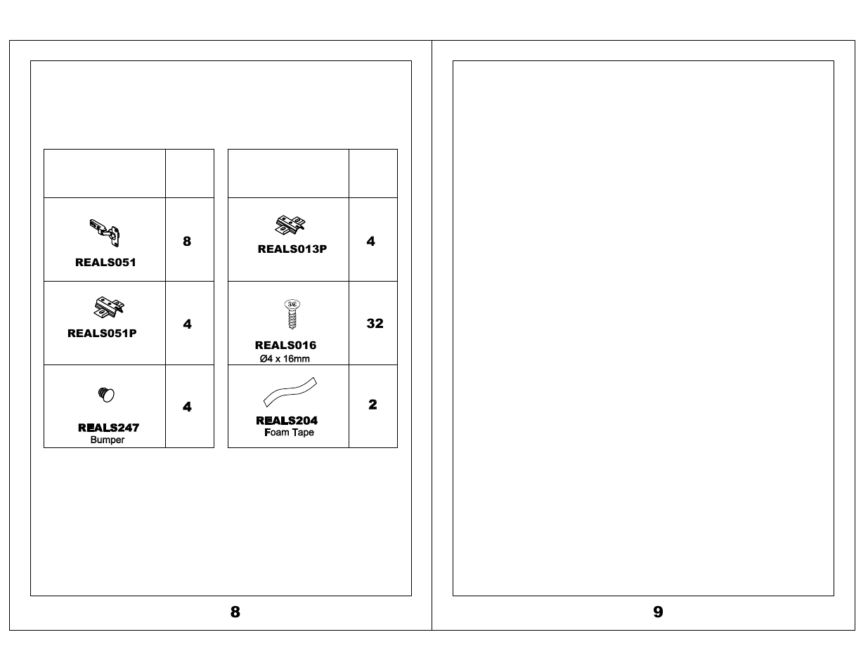 Pre-installed replacement parts list | Mayline Desk Mount Hutch - Wood Doors Aberdeen Series User Manual | Page 5 / 5