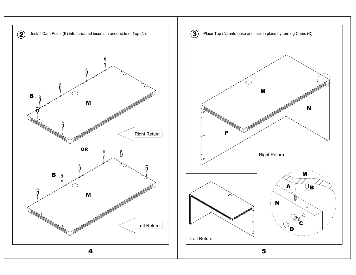 Mayline Return Aberdeen Series User Manual | Page 3 / 4