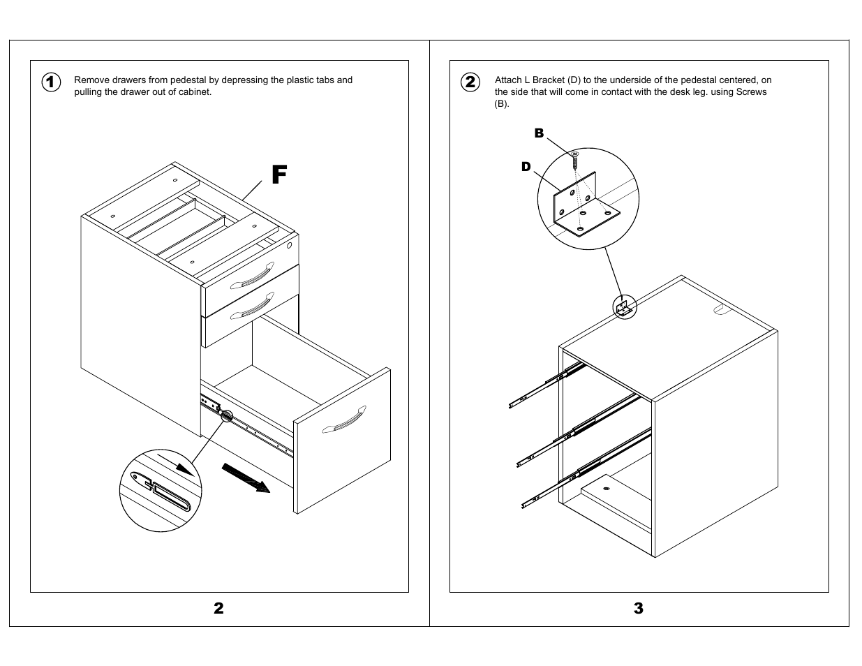 Mayline Suspended Pedestal for Credenza - 20" Aberdeen Series User Manual | Page 2 / 4