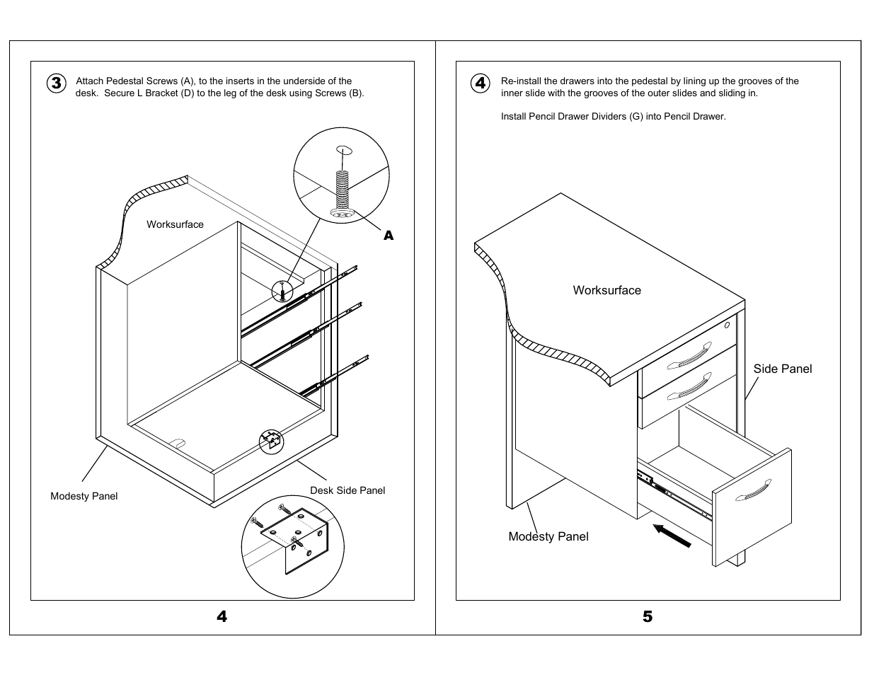 Mayline Suspended Pedestal for Credenza - 20" Aberdeen Series User Manual | Page 3 / 4