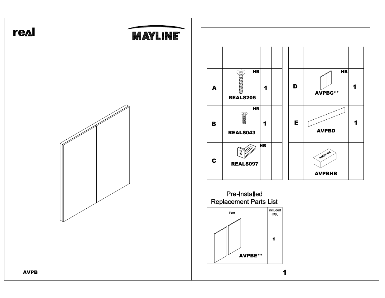 Mayline Presentation Cabinet Aberdeen Series User Manual | 3 pages