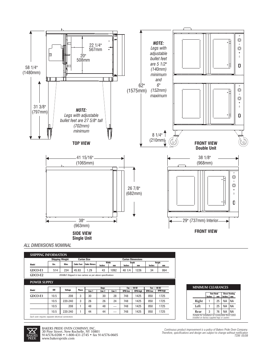 Bakers Pride Cyclone GDCO-E1 Single User Manual | Page 2 / 2