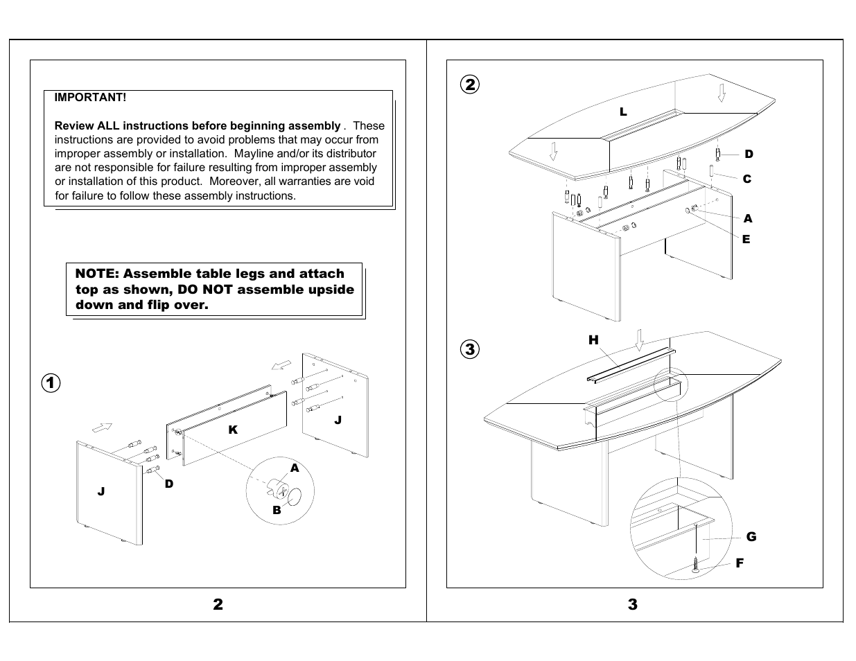 Mayline 72" Conference Table Corsica Series User Manual | Page 2 / 3