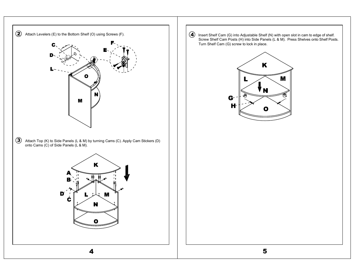 Mayline MVBQ2 Bookcase Quarter Rnd 2-Shelf Medina Series User Manual | Page 3 / 3