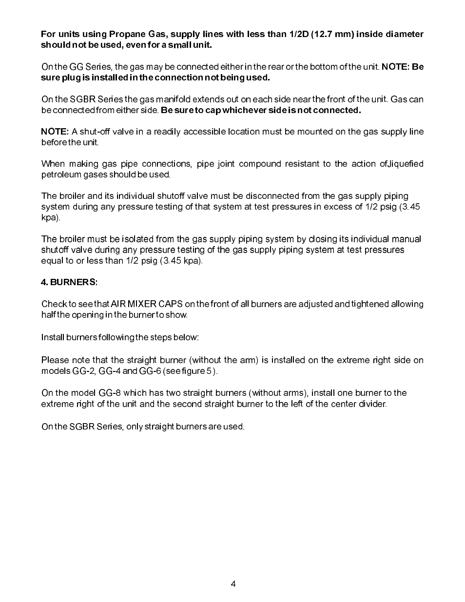 Bakers Pride SGBR User Manual | Page 4 / 12