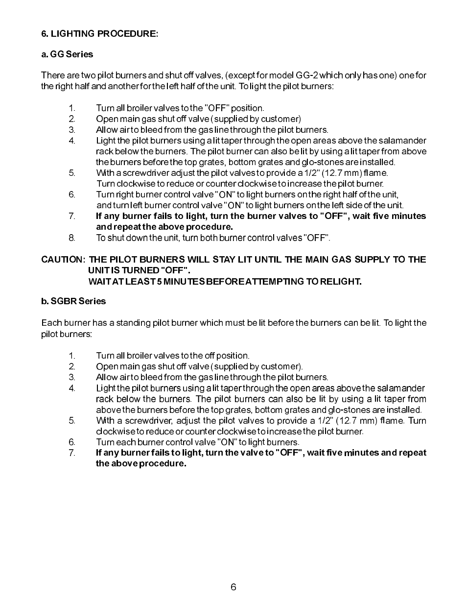 Bakers Pride SGBR User Manual | Page 6 / 12