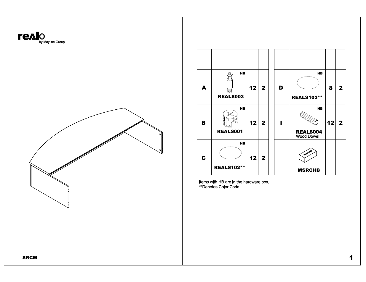 Mayline Reception Counter w/Marble Top Sorrento Series User Manual | 5 pages