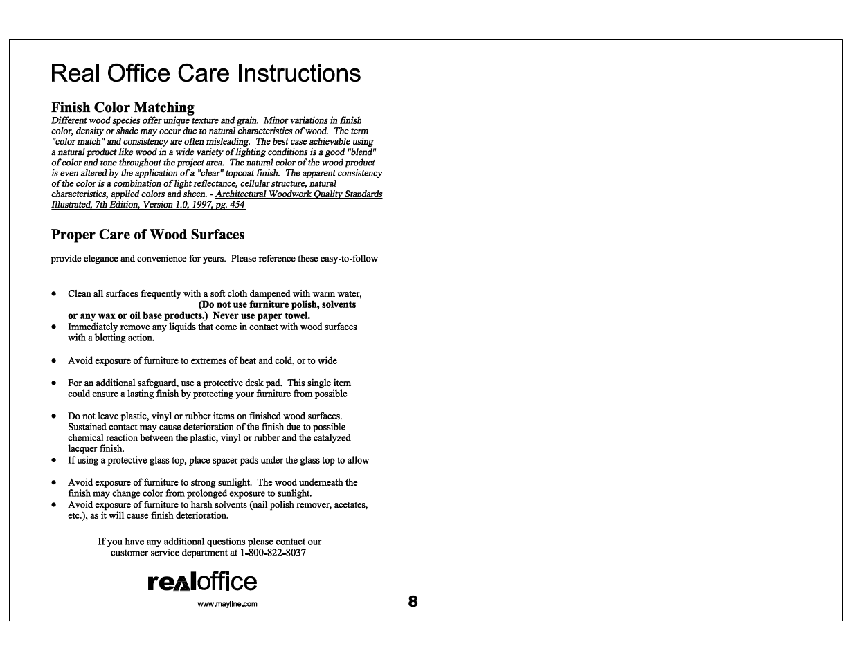 Re l | Mayline Reception Counter w/Marble Top Sorrento Series User Manual | Page 5 / 5