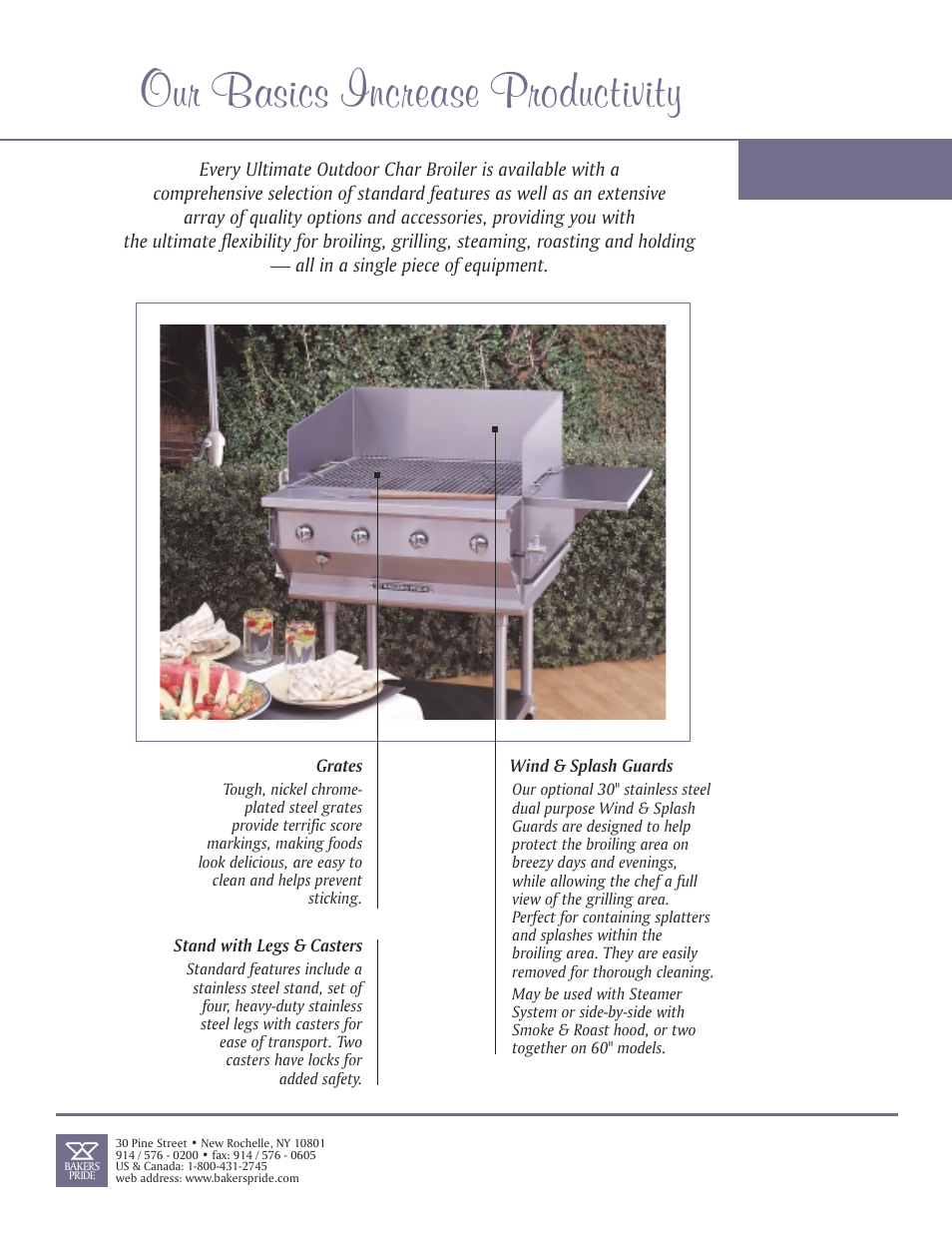 Our basics increase productivity | Bakers Pride DANTE CBBQ-60-BI User Manual | Page 2 / 8