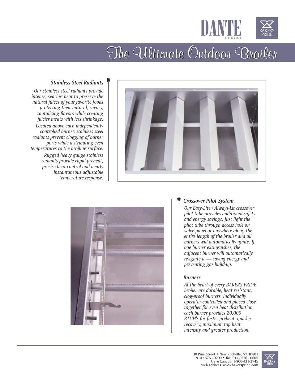 Dante, The ultimate outdoor broiler | Bakers Pride DANTE CBBQ-60-BI User Manual | Page 7 / 8