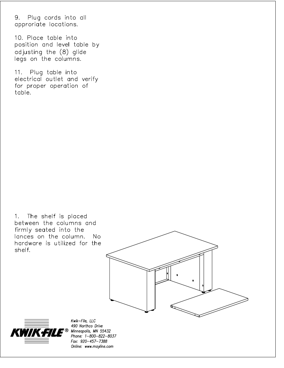 Mayline Electrical Height Adjustable Table User Manual | Page 4 / 4