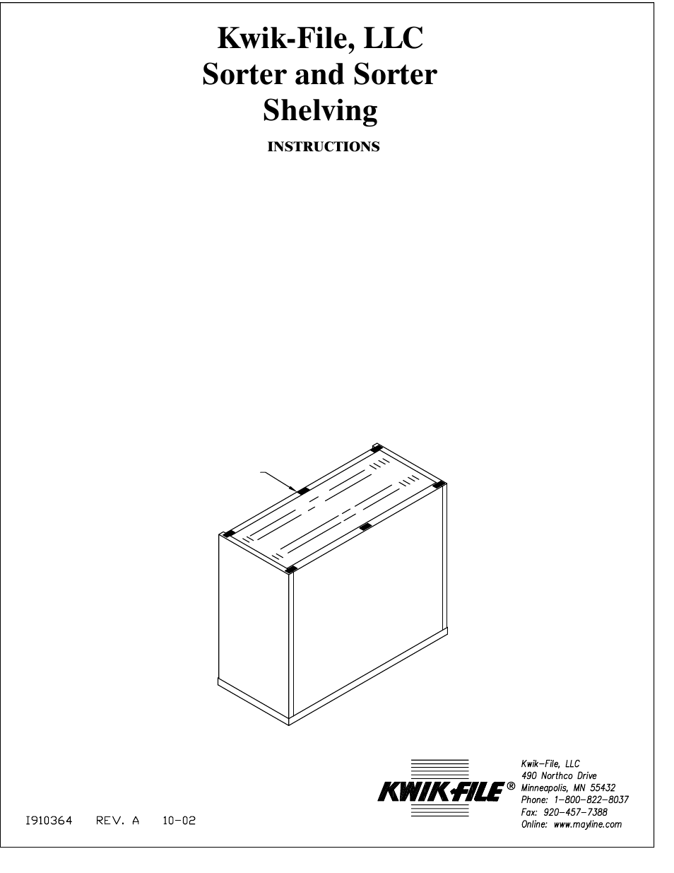 Mayline Sorters & Sorter Shelving User Manual | 2 pages