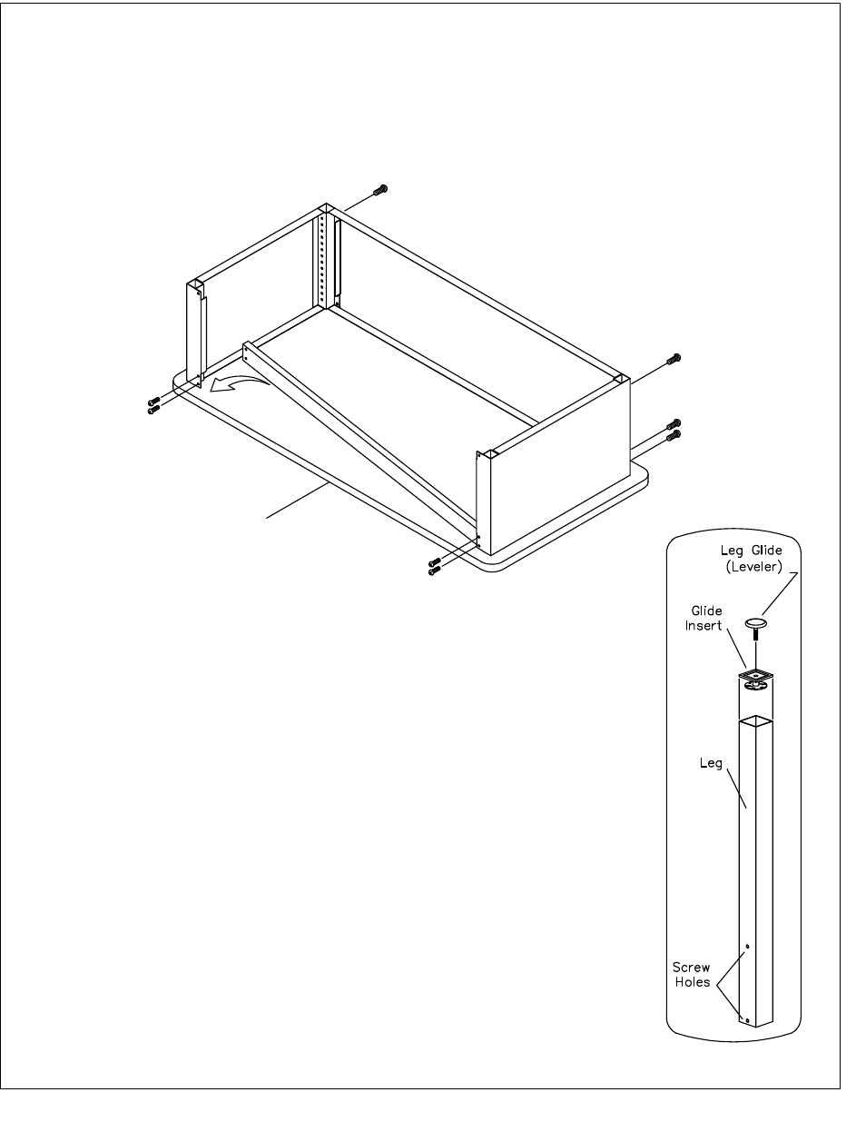 Front | Mayline TB60 Work Table & SLF60 Shelf User Manual | Page 2 / 3