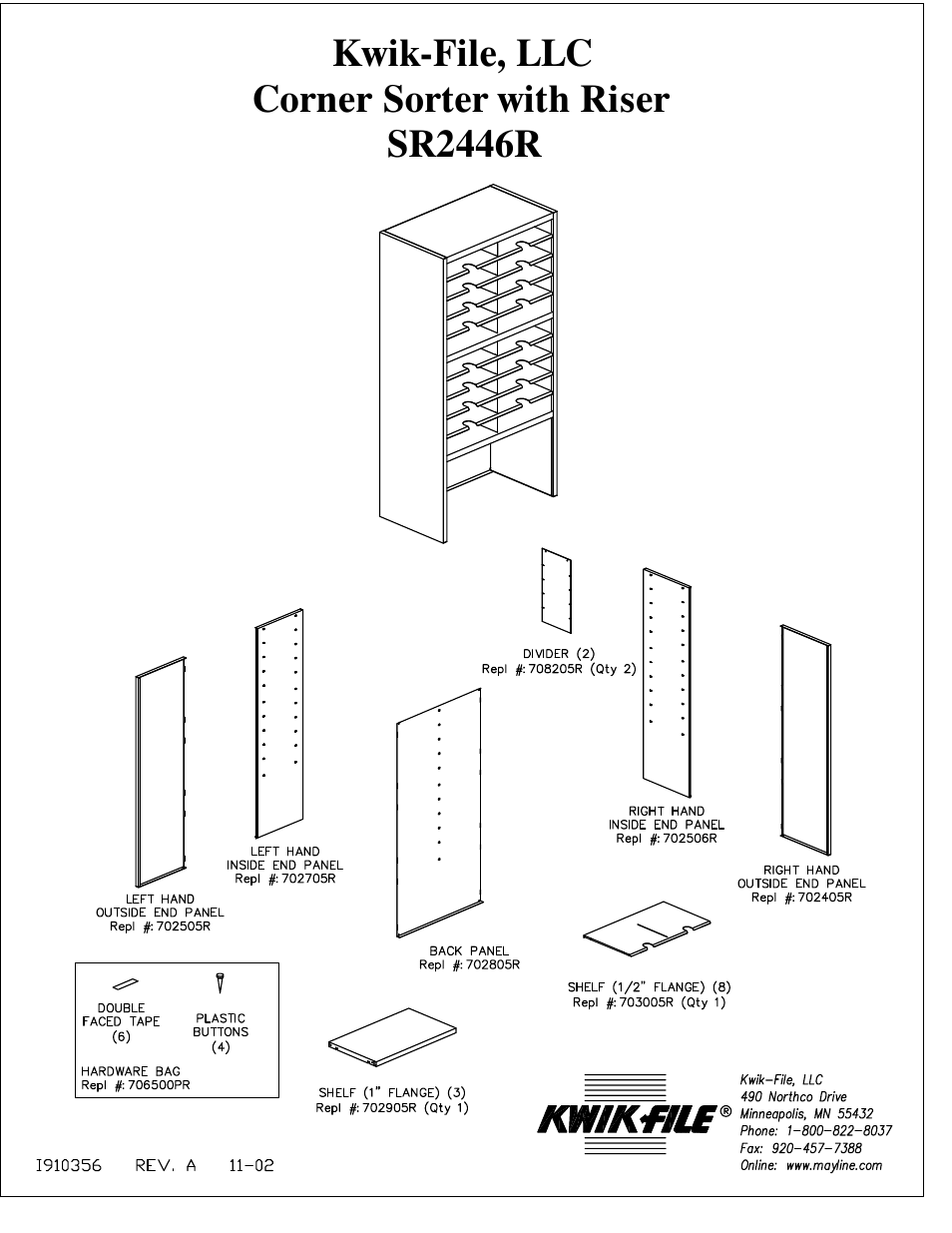 Mayline SR2446R User Manual | 4 pages