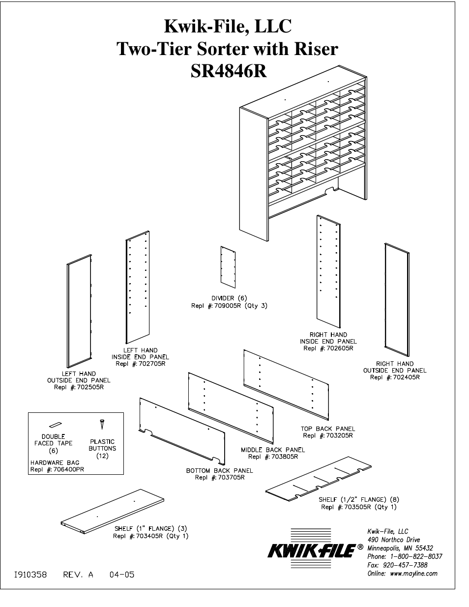 Mayline SR4846R User Manual | 4 pages