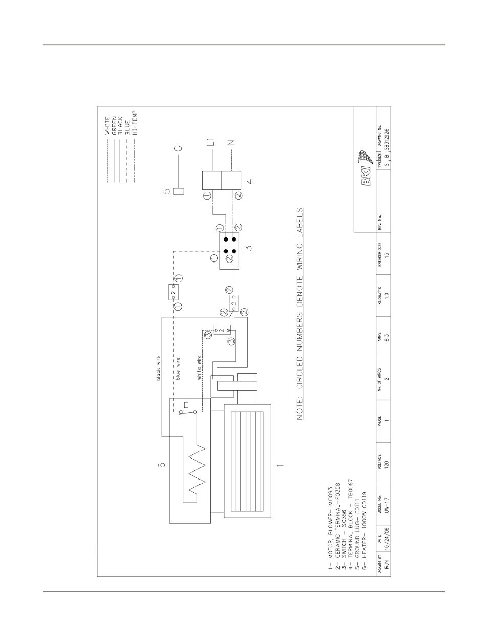 Wiring diagrams, Uw-17 | Bakers Pride Universal Warmer UW-17 User Manual | Page 13 / 16