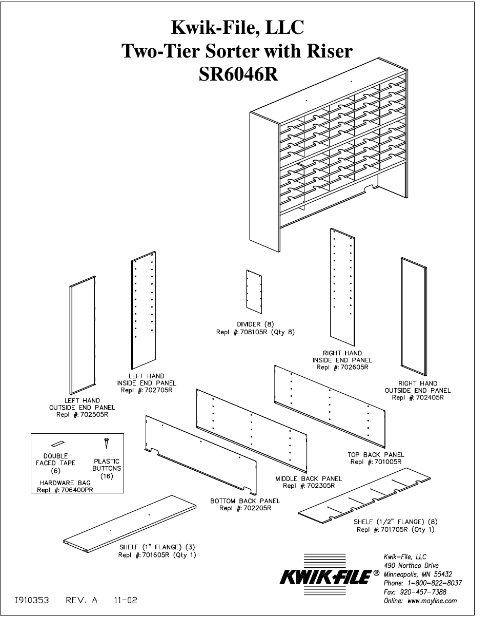 Mayline SR6046R User Manual | 4 pages