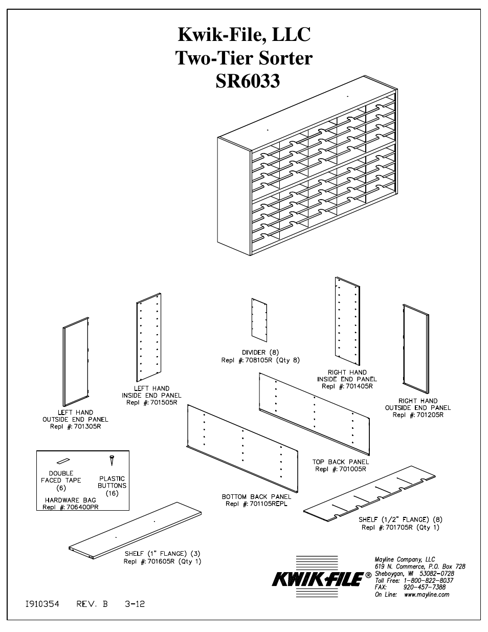 Mayline SR6033 User Manual | 4 pages