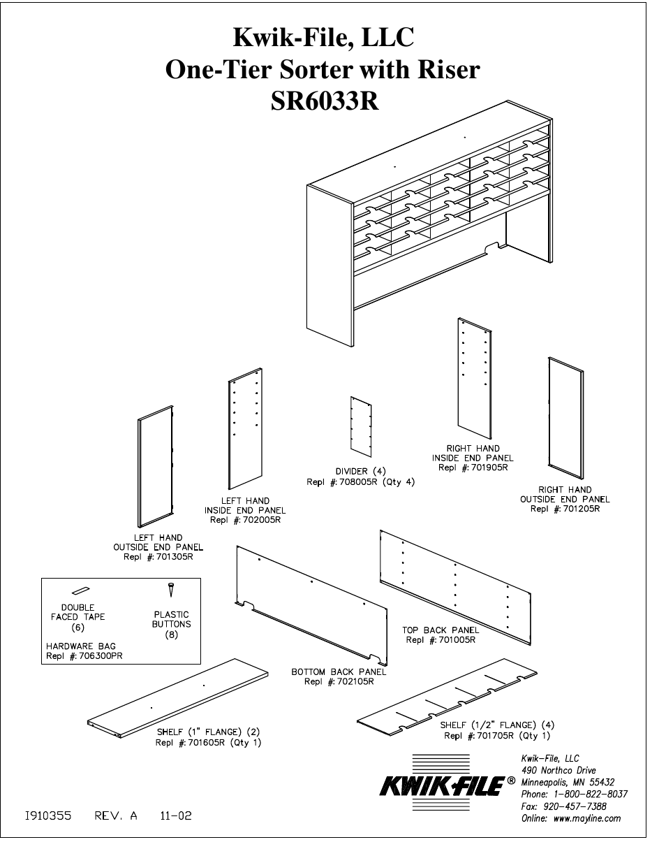 Mayline SR6033R User Manual | 4 pages