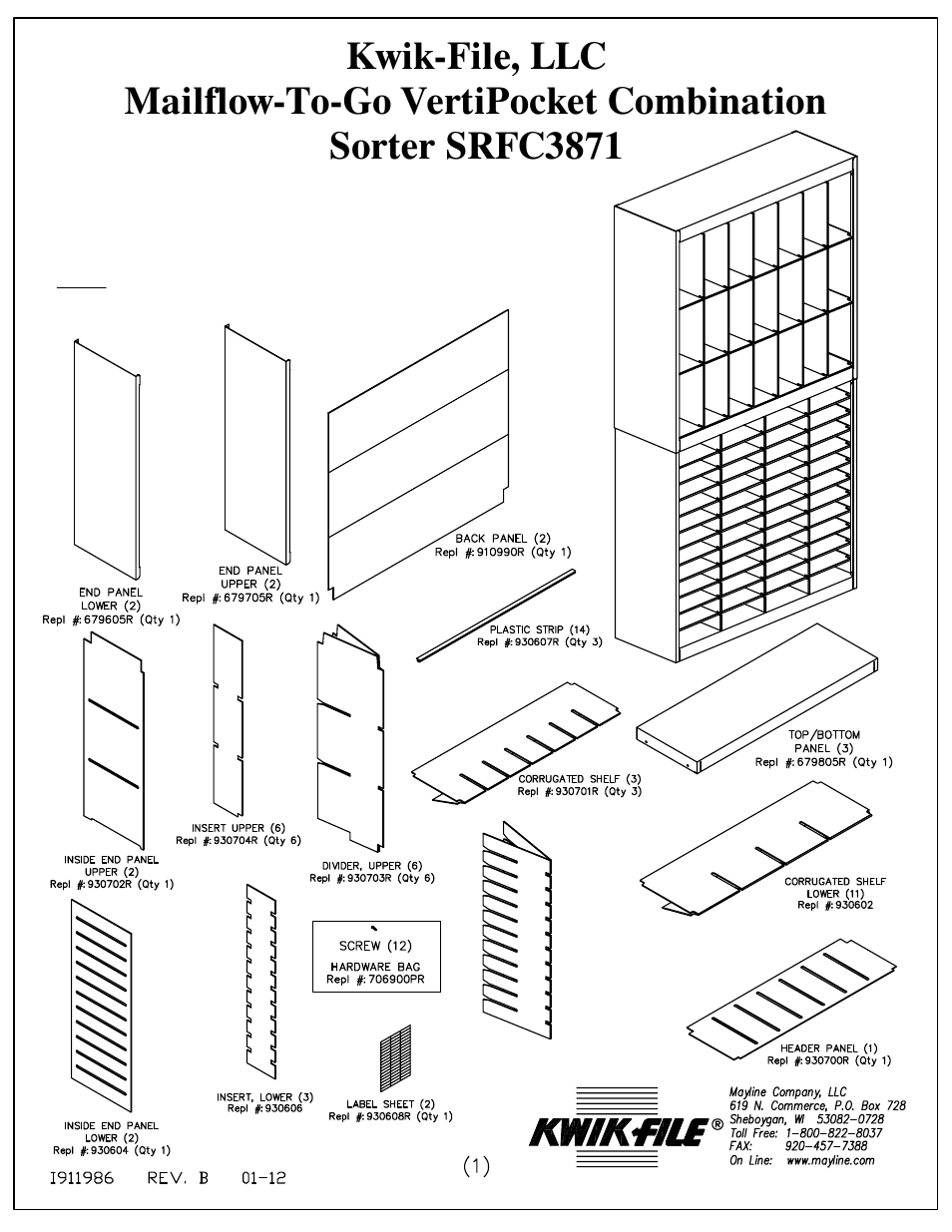 Mayline SRFC3871 User Manual | 4 pages
