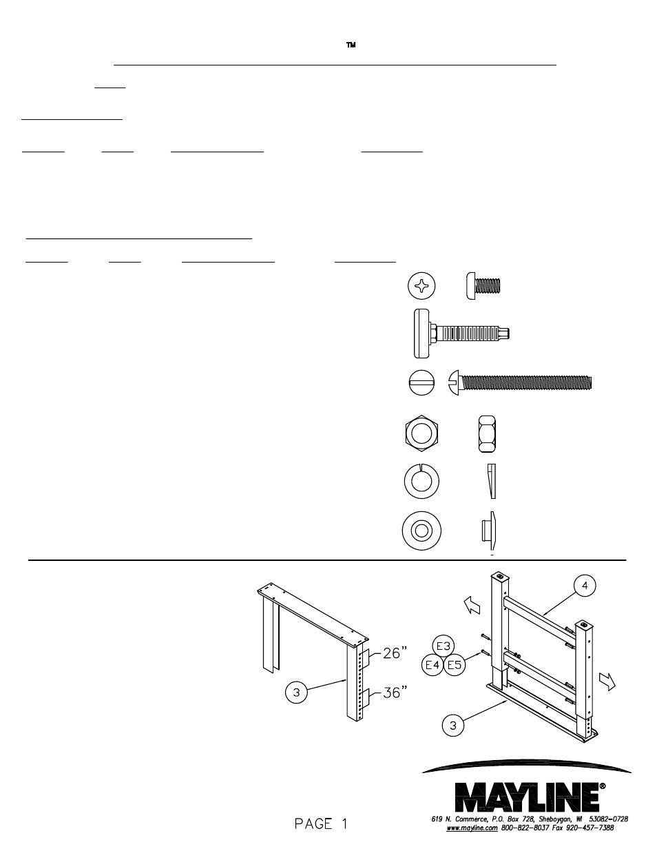 Mayline TechWorks Tables User Manual | 2 pages
