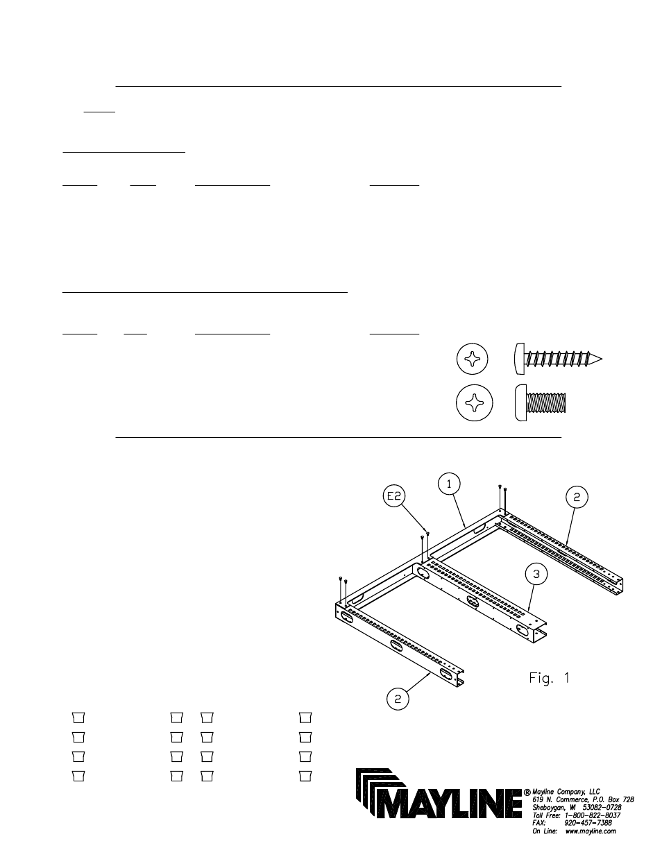 Mayline TechWorks Organizer Frame User Manual | 3 pages