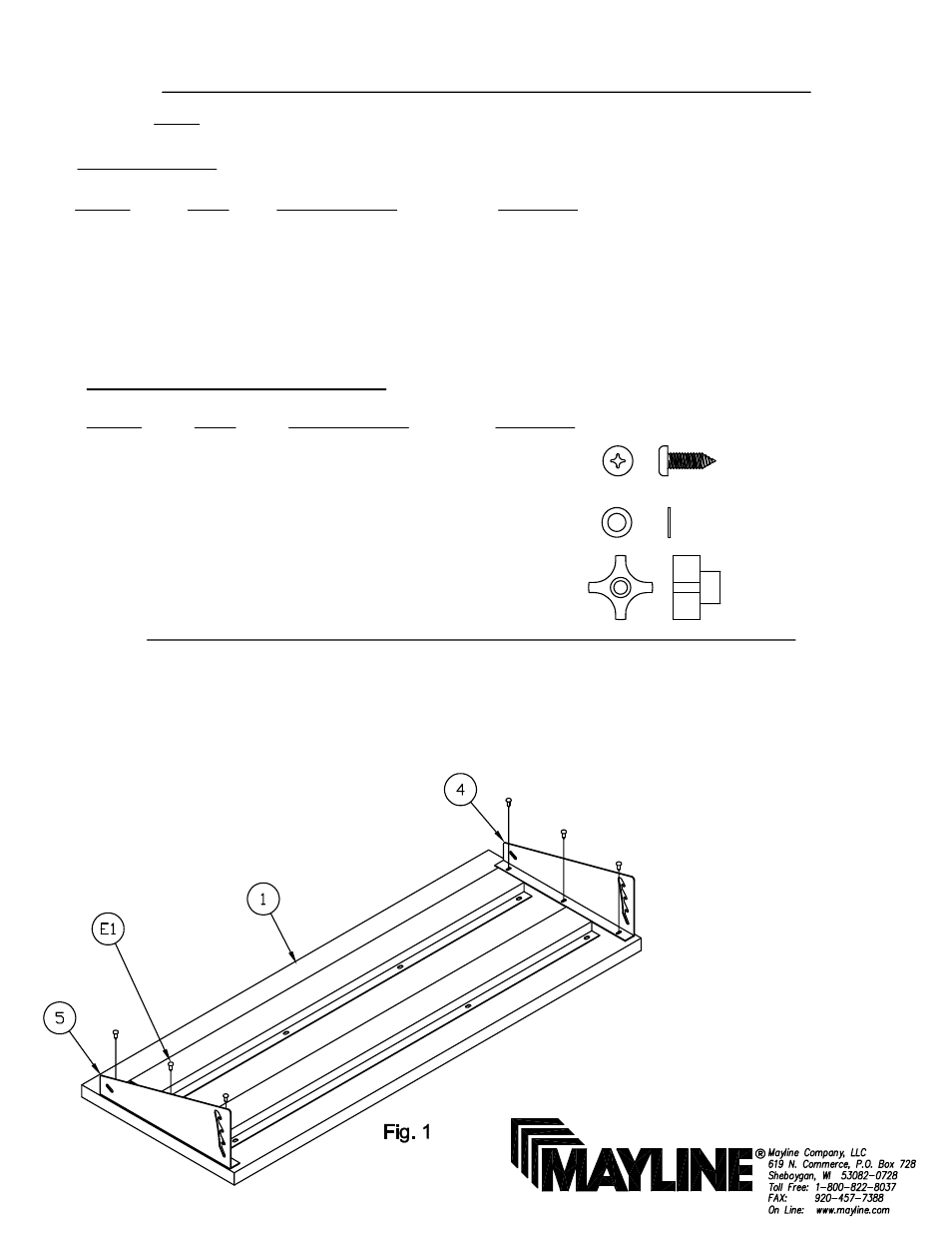 Mayline Tilt Shelf User Manual | 4 pages