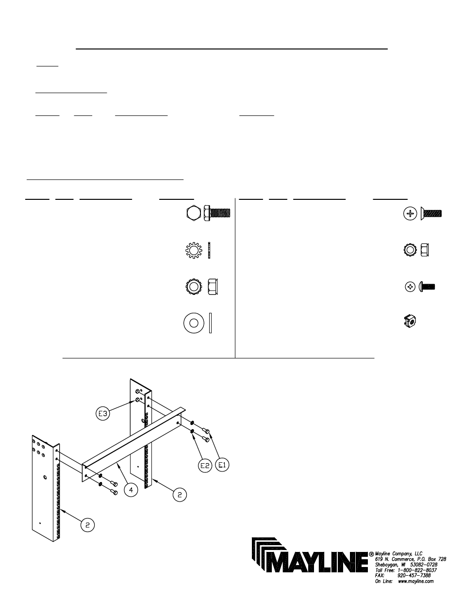 Mayline Dual Adjustable Rack User Manual | 4 pages