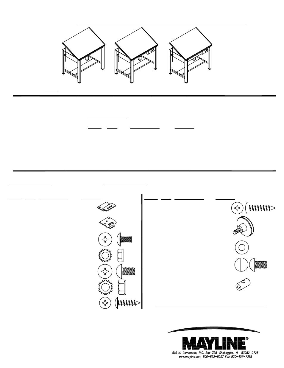 Mayline Ranger 4-post Table User Manual | 5 pages