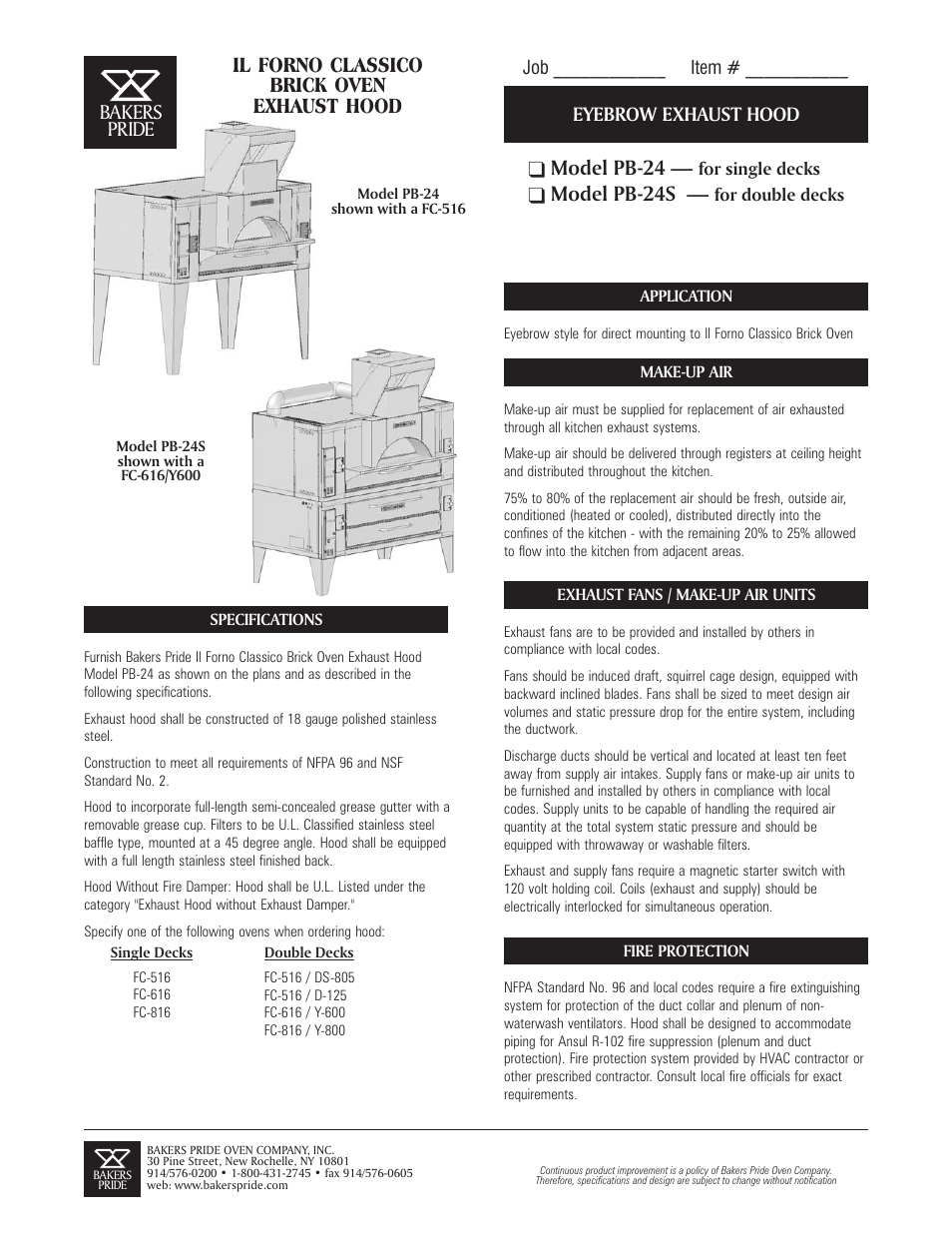 Bakers Pride PB-24S User Manual | 2 pages
