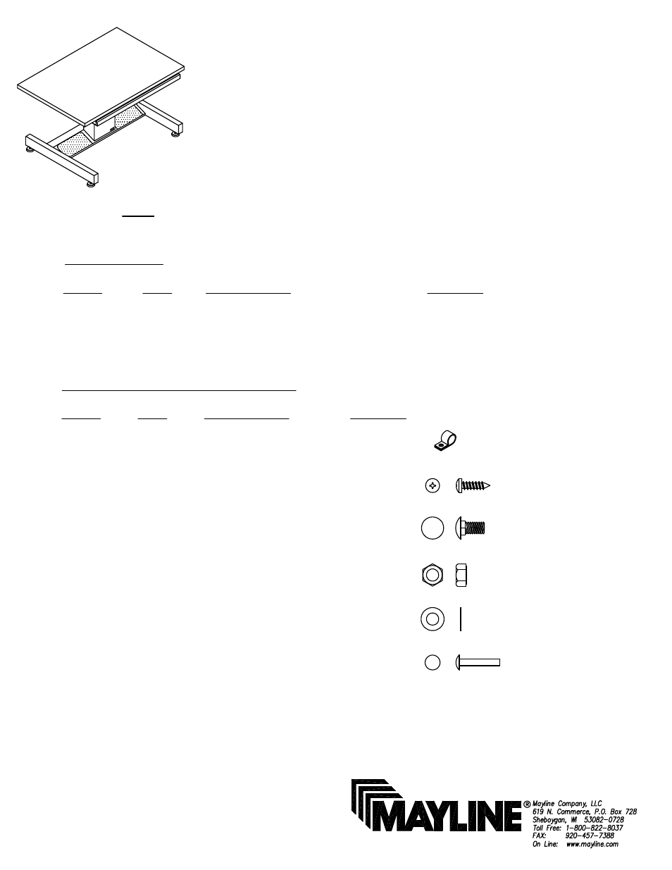 Mayline Futur-Matic Base with Manual Tilt User Manual | 4 pages