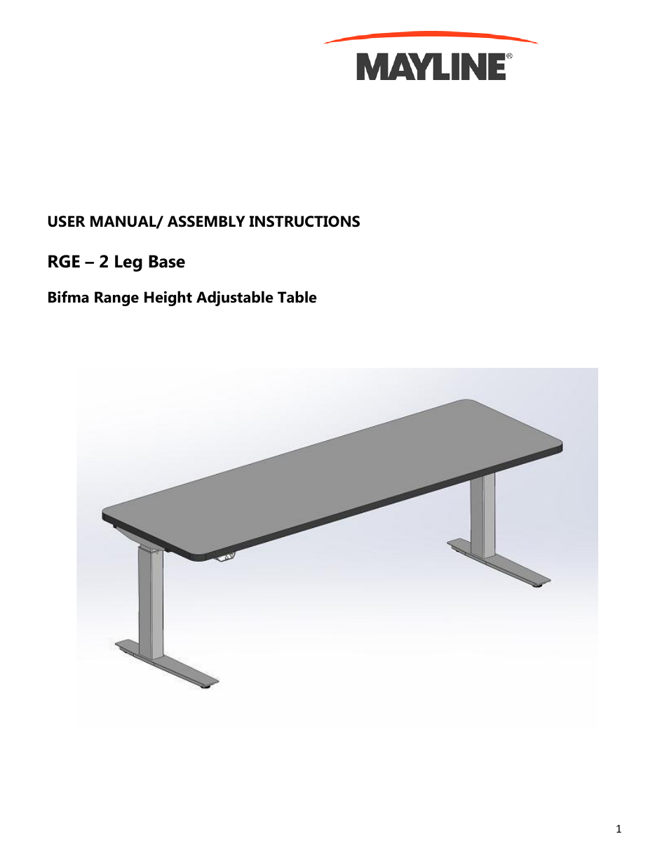 Mayline RGE User Manual | 13 pages