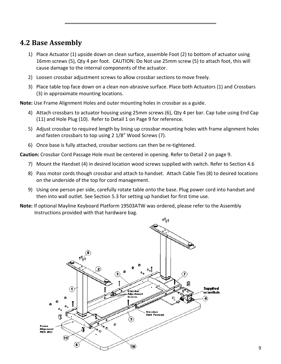 Assembly instructions - base/top, 2 base assembly | Mayline RGE User Manual | Page 9 / 13