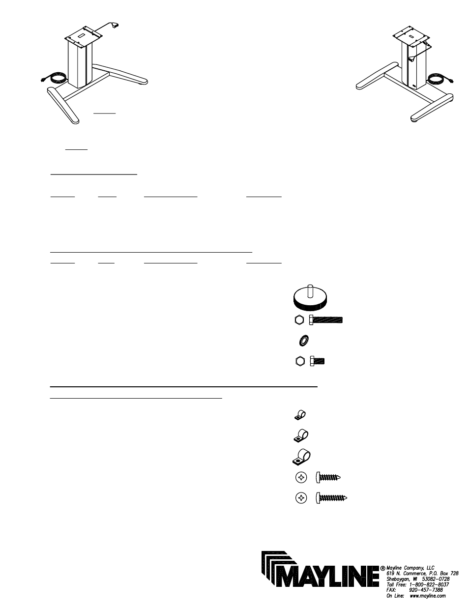 Mayline E-Series User Manual | 4 pages