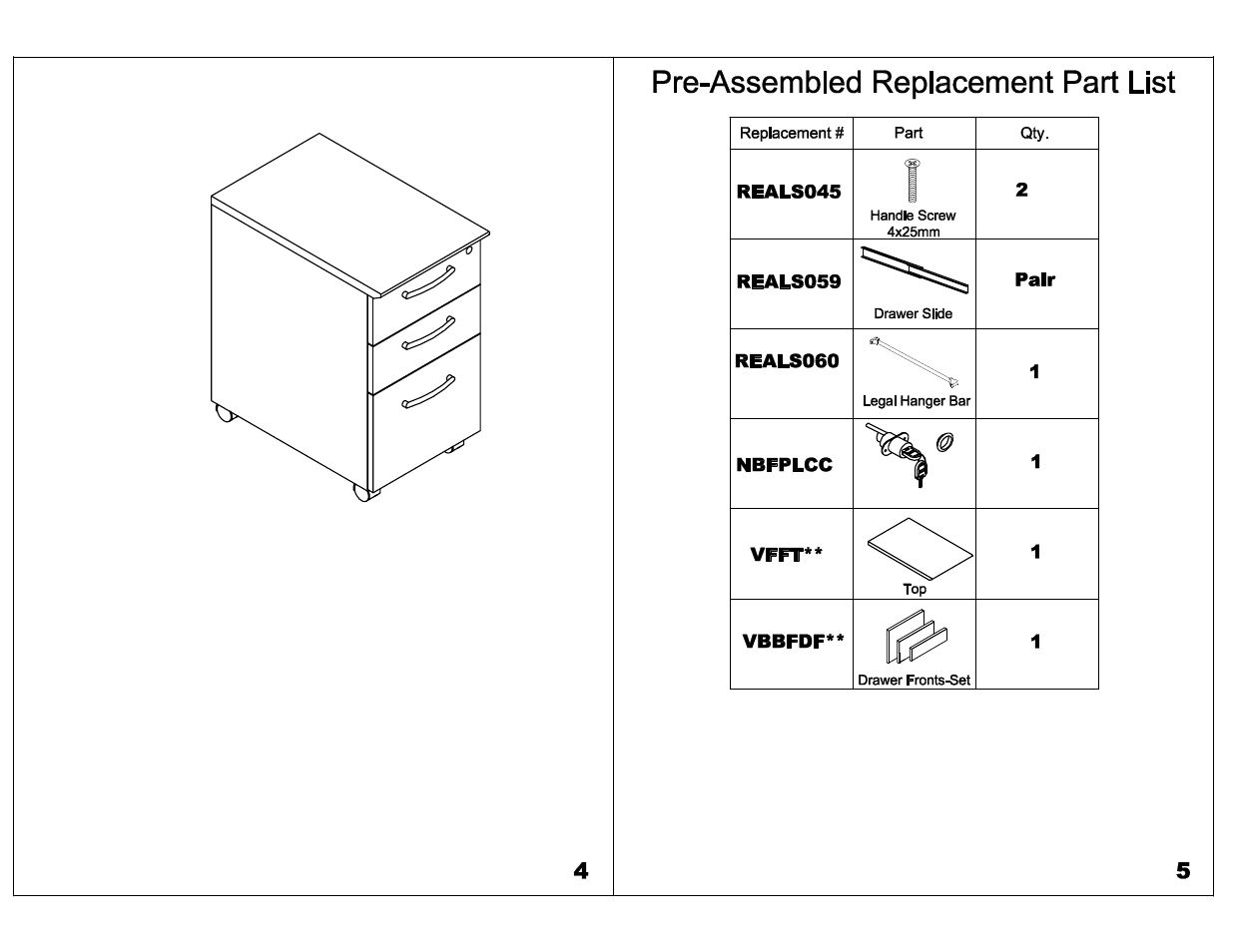 Mayline VBBF Box-Box-File Mobile Pedestal User Manual | Page 3 / 4