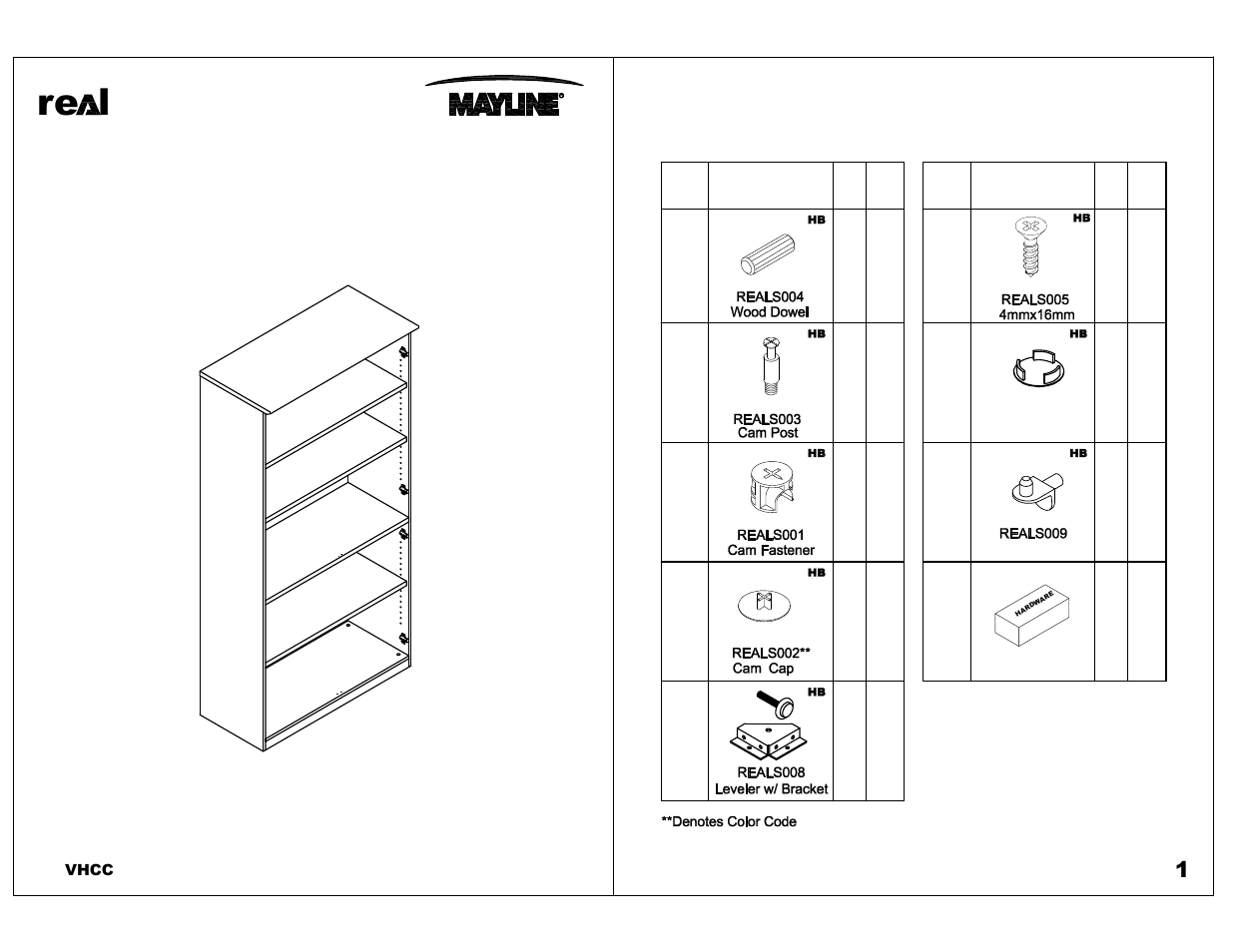 Mayline VHCC High Wall Cabinet w/o Doors User Manual | 4 pages