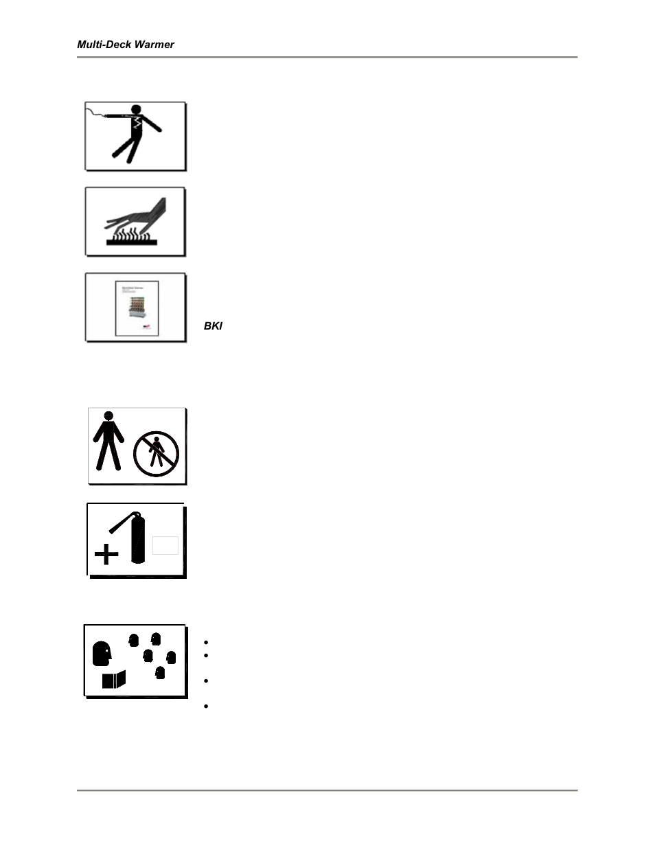 Safe work practices | BKI Multi-Deck Warmer MDW User Manual | Page 5 / 16