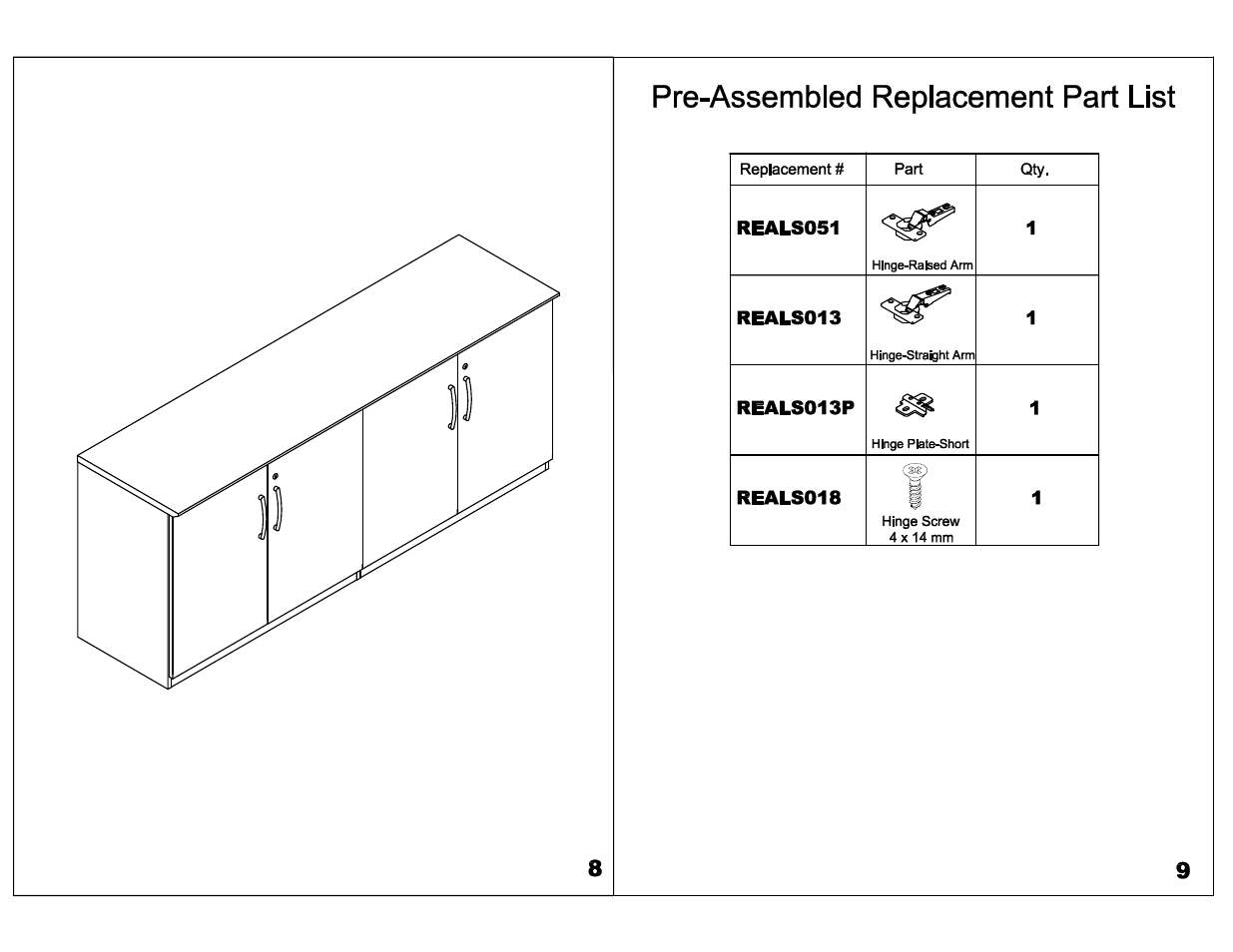 Mayline VLCWD Wood Doors for Low Wall Cabinet User Manual | Page 5 / 6