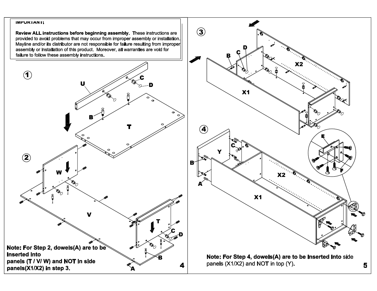 Mayline VWRDR Wardrobe Cabinet, Right User Manual | Page 3 / 6