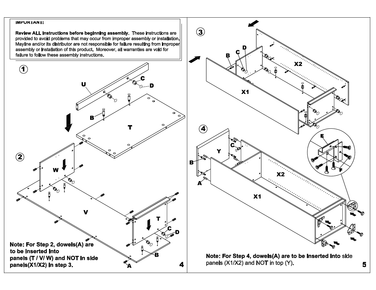 Mayline VWRDL Wardrobe Cabinet, Left User Manual | Page 3 / 6