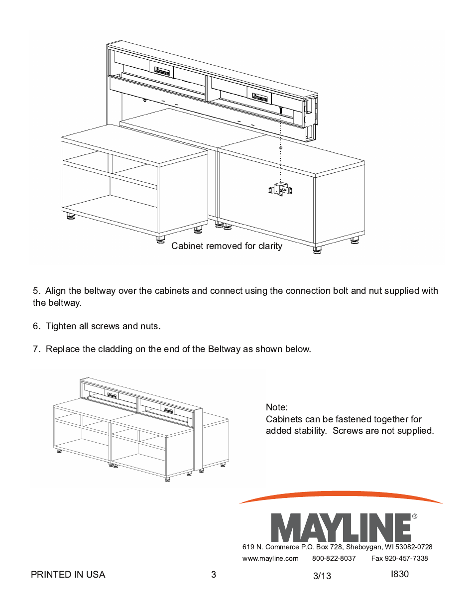 Mayline Cabinet/Beltway Kit User Manual | Page 3 / 3
